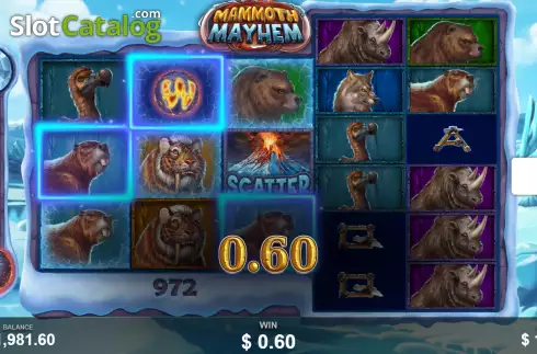 Skärmdump4. Mammoth Mayhem slot