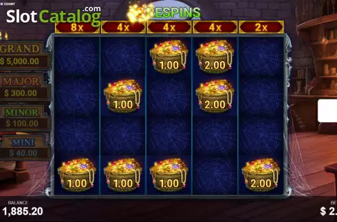 Bonus Game screen. Treasures of the Count slot