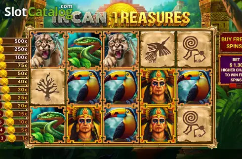 Game screen. Incan Treasures slot