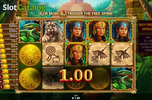 Win screen. Incan Treasures slot