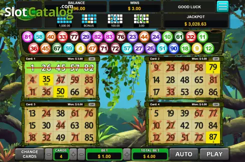 Win Screen. Amazonia Bingo slot