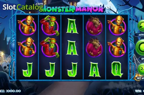 Reel Screen. Monster Manor slot