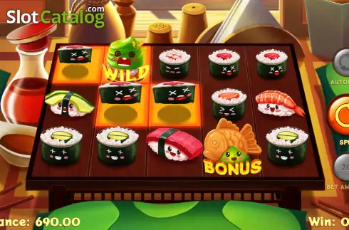 Win Screen 3. Sushi Wins - Reels and Rolls slot