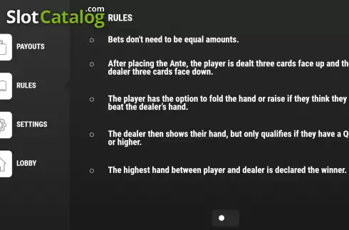 Rules. Tri Card Poker (Woohoo) slot