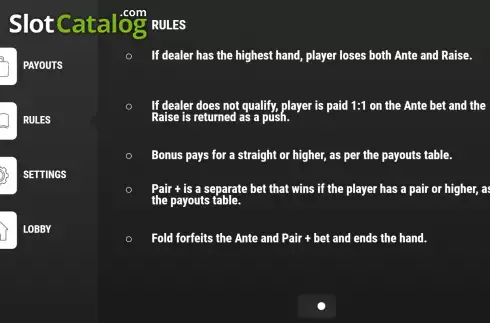Rules 2. Tri Card Poker (Woohoo) slot