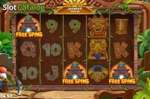 Free Spins screen. Gold Rush Gus and The City of Riches slot