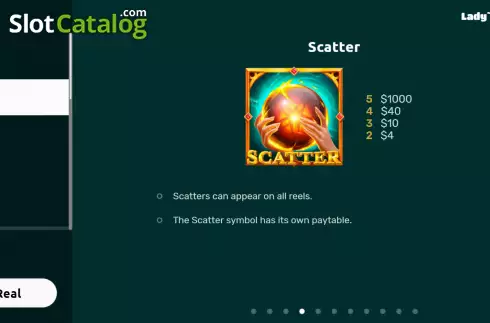 Scatter screen. Lady's Magic Charms slot