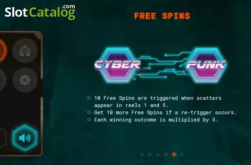 Free Spins screen. Cyberpunk War slot