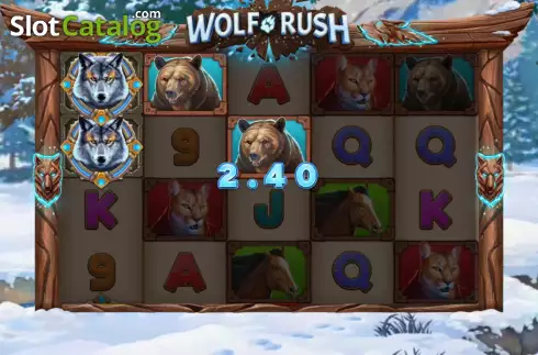 Win screen. Wolf Rush slot