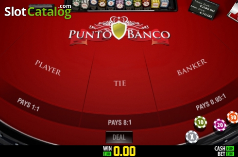 Game screen. Punto Banco Privee (Play Labs) slot