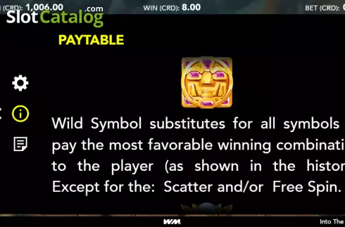 Wild symbol screen. Into The Wilds slot