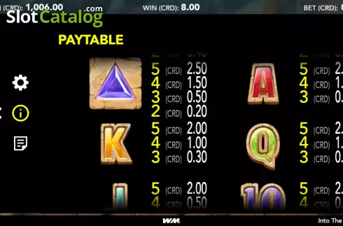 Paytable screen 2. Into The Wilds slot
