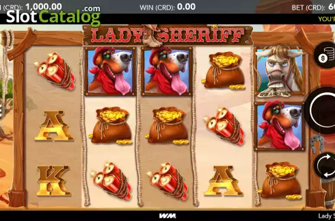 Reel screen. Lady Sheriff slot