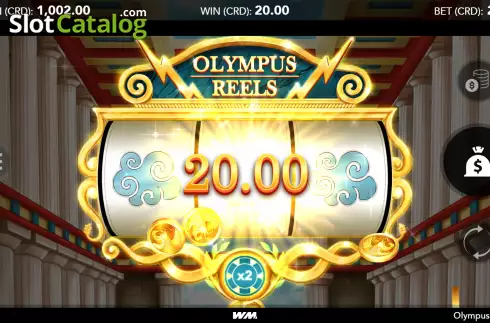Win screen. Olympus Reels slot