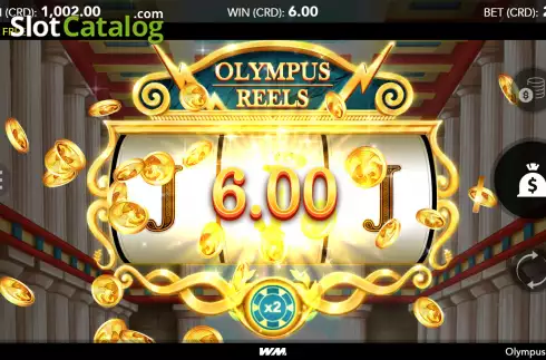 Win screen 2. Olympus Reels slot