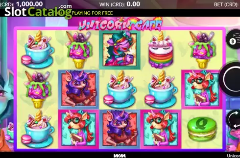 Game screen. Unicorn Café slot