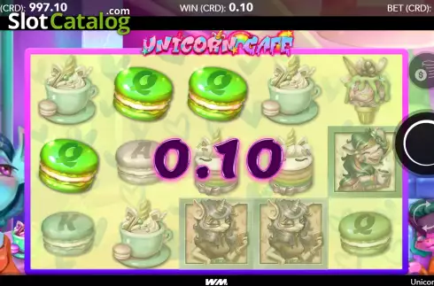 Win screen. Unicorn Café slot