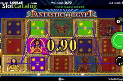 Win screen. Fantastic Egypt Dice slot