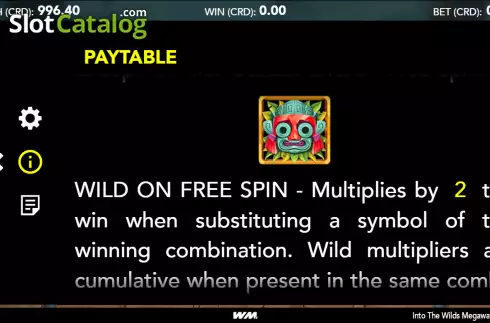 Wild with multiplier screen. Into The Wilds Megaways Dice slot