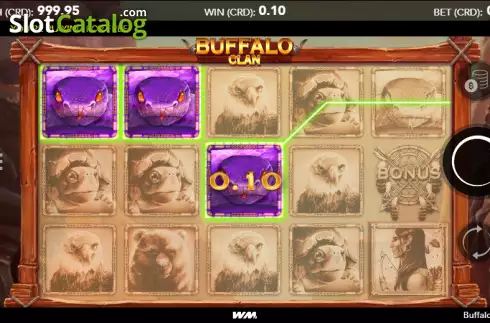 Win screen. Buffalo Clan slot