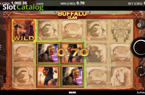 Win screen 2. Buffalo Clan slot