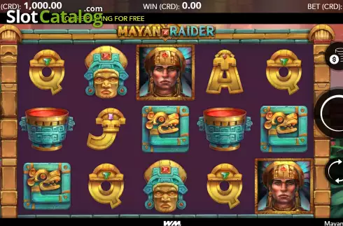 Game screen. Mayan Raider slot