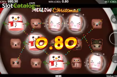 Win screen. Mellow Christmas slot