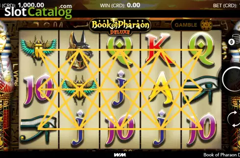 Game screen. Book of Pharaon Deluxe slot