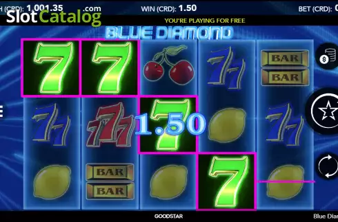 Win screen. Blue Diamond (World Match) slot