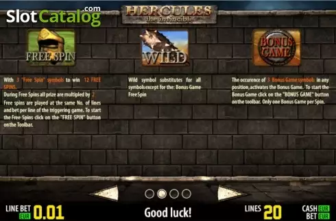Paytable 2. Hercules HD slot