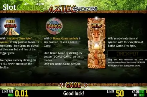 Paytable 2. Aztec Moon HD slot