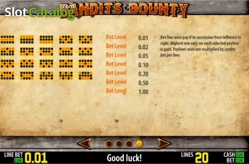 Skärmdump6. Bandit's Bounty HD slot