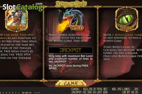 Paytable 2. Dragon's Reels HD slot