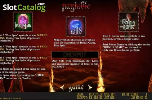 Paytable 2. Dante's Hell HD slot