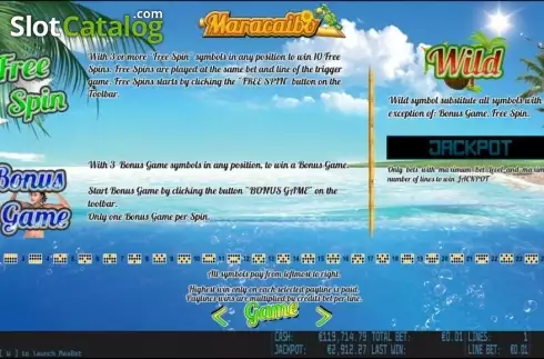 Paytable 2. Maracaibo HD slot