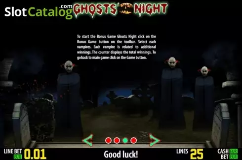 Paytable 3. Ghosts' Night HD slot