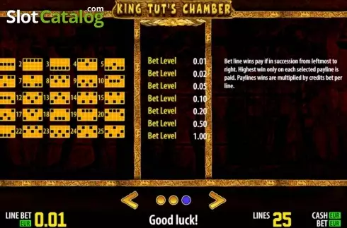 Skärmdump4. King Tut's Chamber HD slot