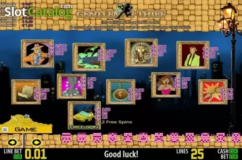 Skärmdump2. Gentleman Thief HD slot
