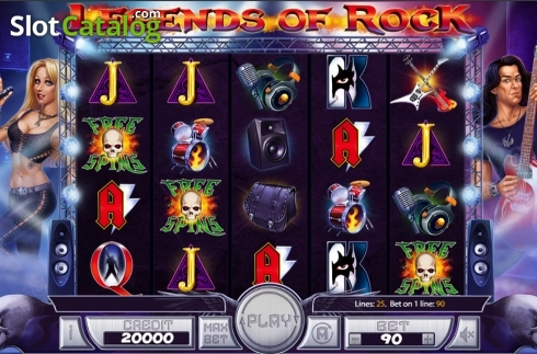 Reels screen. Legends of Rock slot