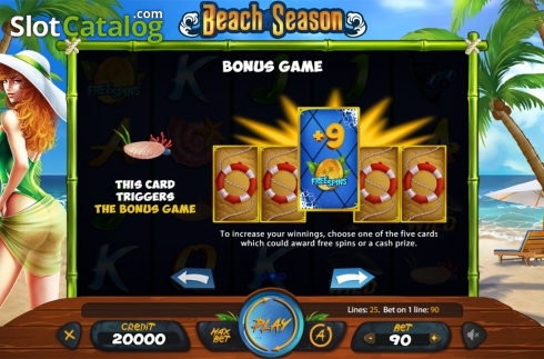 Paytable 2. Beach Season slot