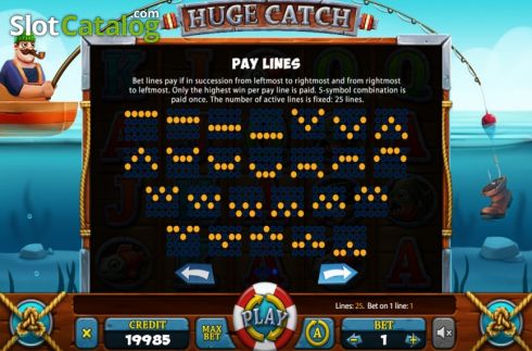 Paytable 3. Huge Catch slot