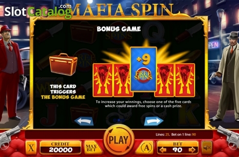 Paytable 2. Mafia Spin slot
