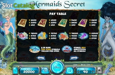 Pantalla6. Mermaids Secrets Tragamonedas 