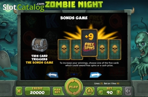 Paytable 2. Zombie Night slot