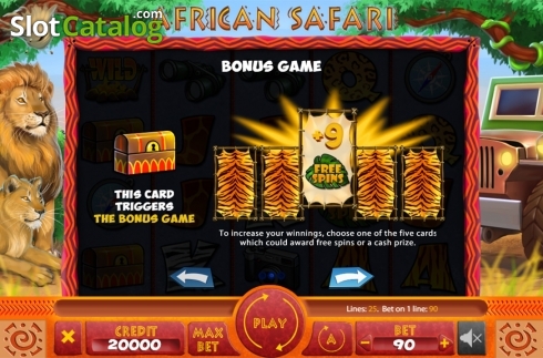 Paytable 2. African Safari (X Card) slot