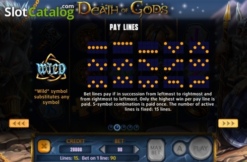 Paytable 2. Death Of Gods slot