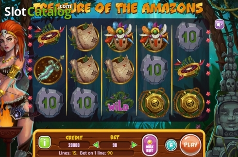 Reels screen. Treasure Of The Amazons slot