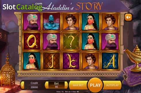 Reels screen. Aladdins Story slot