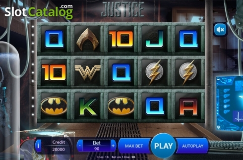 Reels screen. Justice slot