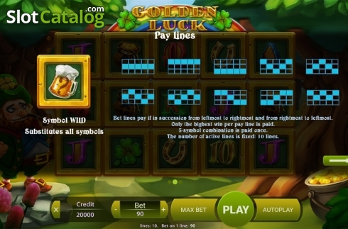 Paytable 2. Golden Luck (X Play) slot